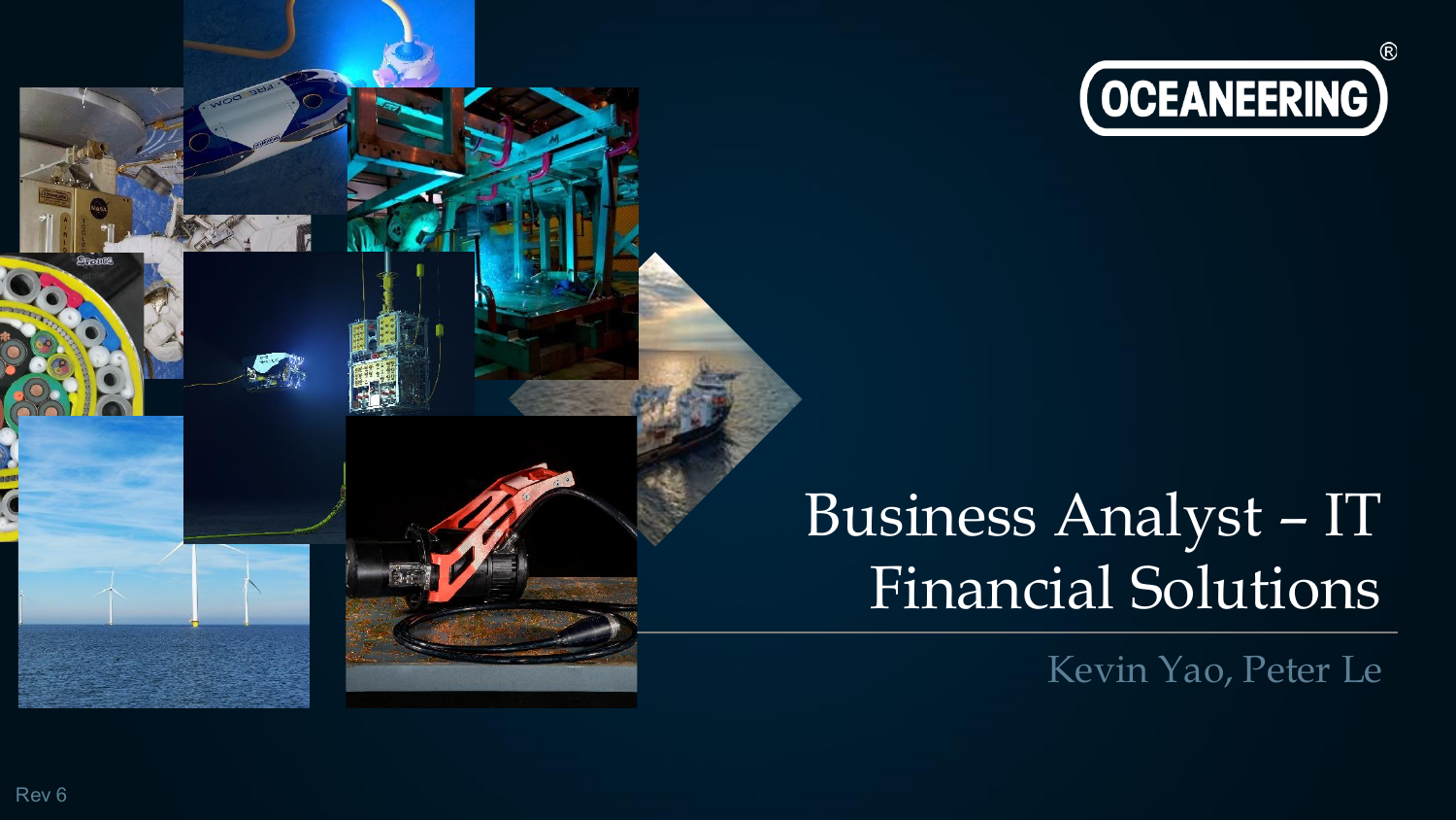 Oceaneering internship presentation title slide